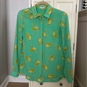 Leifsdottir Anthropologie Silk Seaside Blouse Top